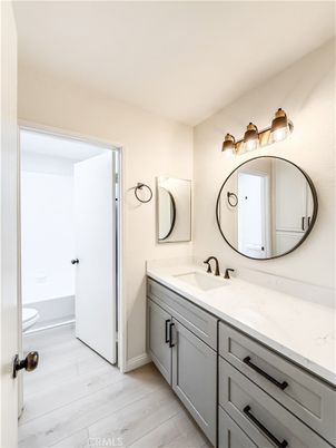 Bathroom, Dual Sink Vanities, Interior, Wood Texture Flooring