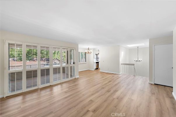 Chandelier, Empty room, Interior, Wood Texture Flooring