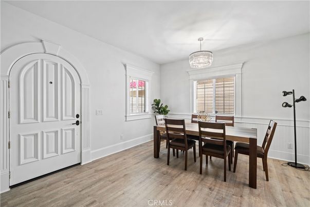 Chandelier, Dining room, Interior, Wood Texture Flooring