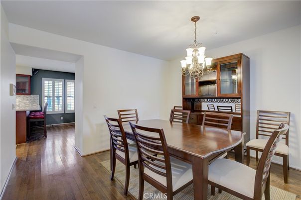 Chandelier, Dining room, Interior, Wood Texture Flooring