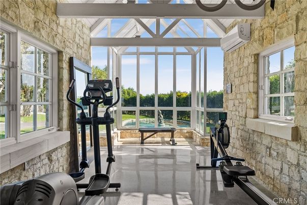 Fitness Equipment, Game Room, Interior, Stone Walls