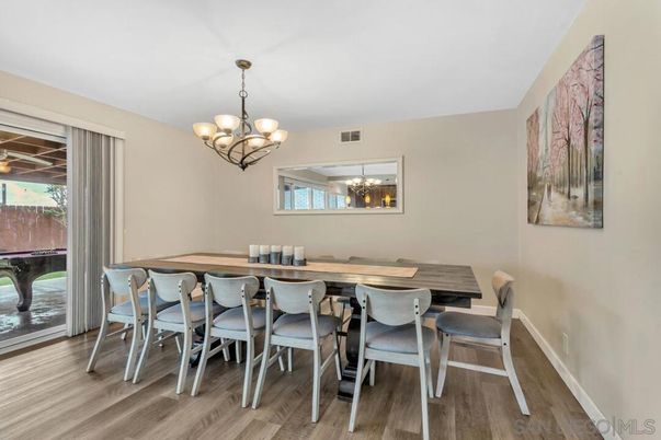 Chandelier, Dining room, Interior, Wood Texture Flooring