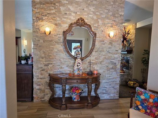 Interior, Stone Walls, Wood Texture Flooring