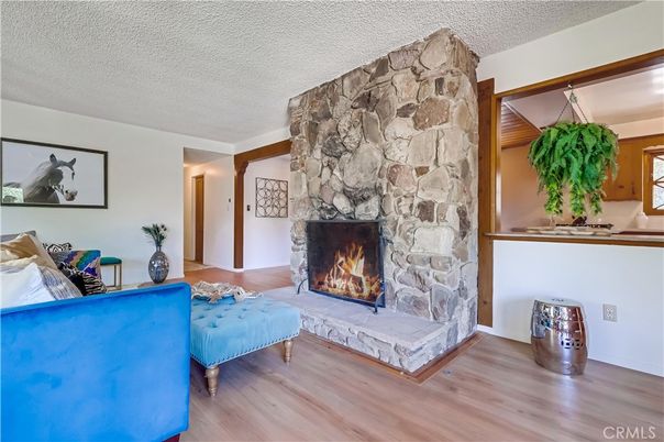 Fireplace, Interior, Stone Walls, Wood Texture Flooring