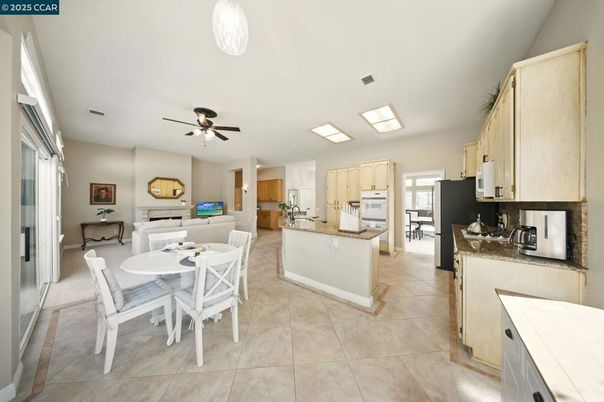 Dining room, Fireplace, Interior, Kitchen