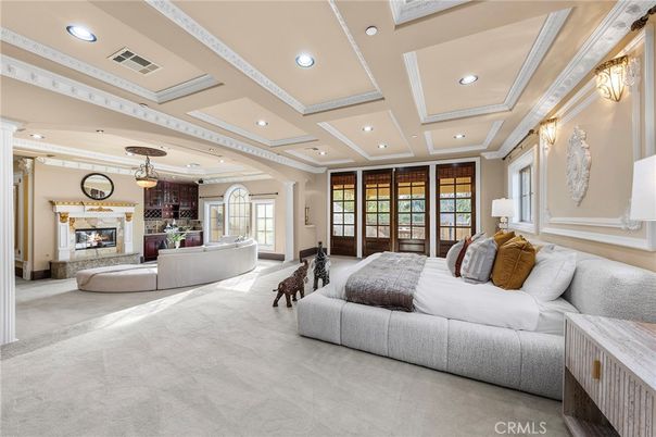 Bedroom, Fireplace, Interior, Living room, Recessed Lighting