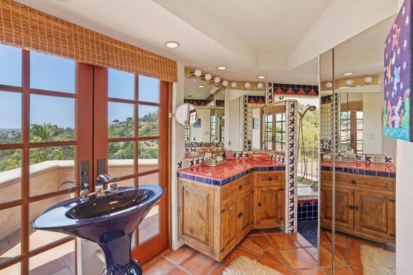 Bathroom, Dual Sink Vanities, Interior, Recessed Lighting, Tile Countertops