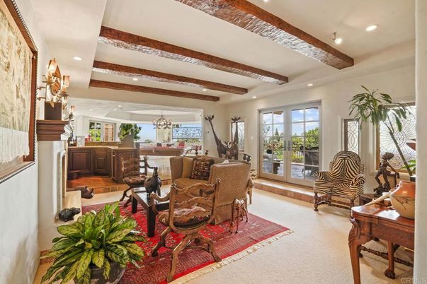 Dining room, Interior, Recessed Lighting, Wooden Beams