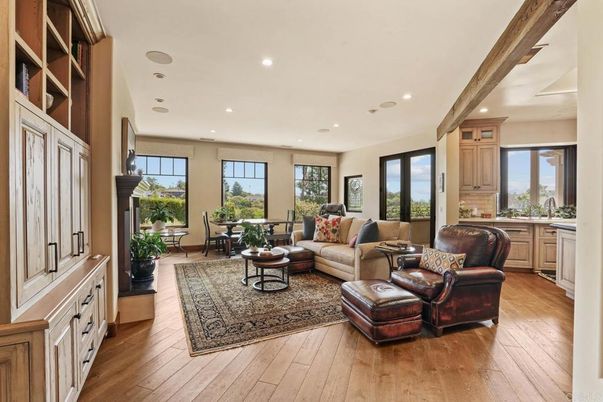 Dining room, Interior, Living room, Recessed Lighting, Wood Texture Flooring