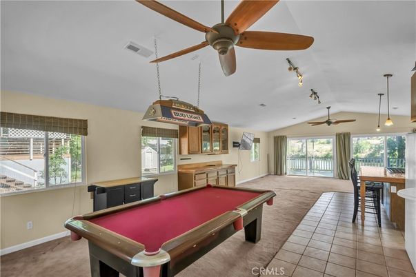 Billiard Table, Game Room, Interior, Pendant Lights