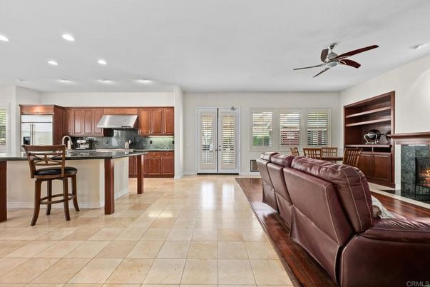 Fireplace, Interior, Kitchen, Living room, Recessed Lighting