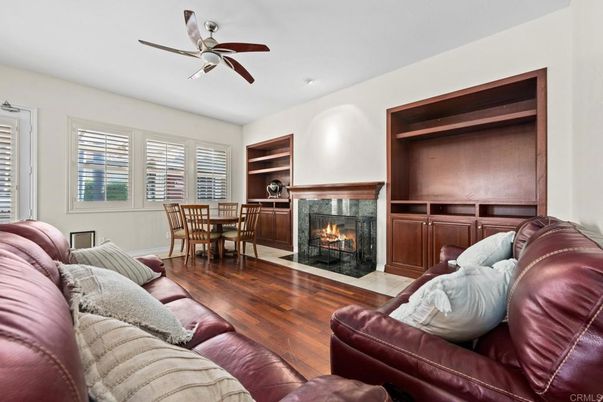 Dining room, Fireplace, Interior, Living room, Wood Texture Flooring