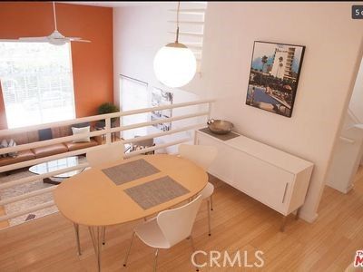 Dining room, Interior, Living room, Pendant Lights, Wood Texture Flooring