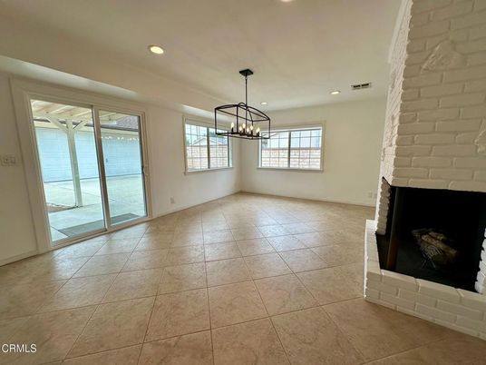Chandelier, Empty room, Fireplace, Interior, Pendant Lights, Recessed Lighting