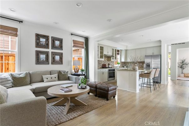 Interior, Kitchen, Living room, Recessed Lighting, Wood Texture Flooring