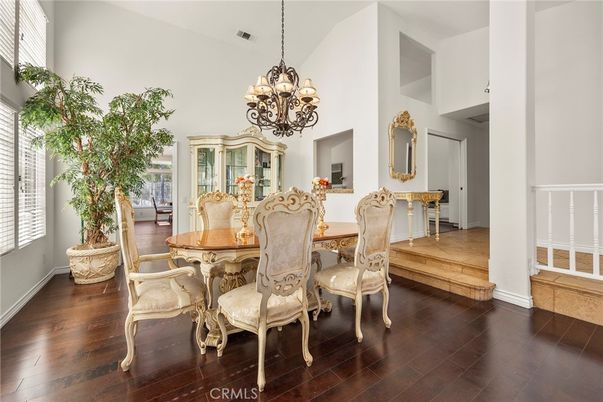 Chandelier, Dining room, Interior, Wood Texture Flooring