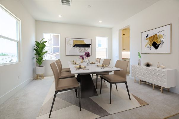 Dining room, Interior, Recessed Lighting