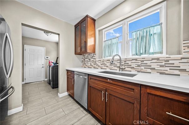 Interior, Kitchen, Stainless Steel Appliances, Wood Texture Flooring