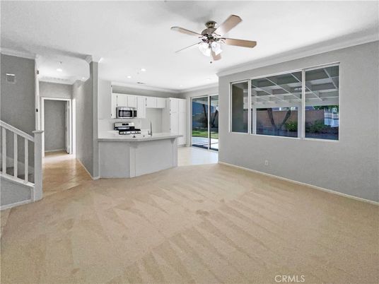 Empty room, Interior, Kitchen, Recessed Lighting, Stainless Steel Appliances
