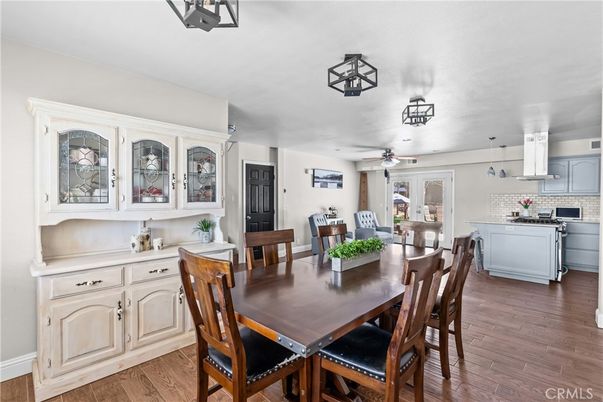 Dining room, Interior, Kitchen, Pendant Lights, Wood Texture Flooring