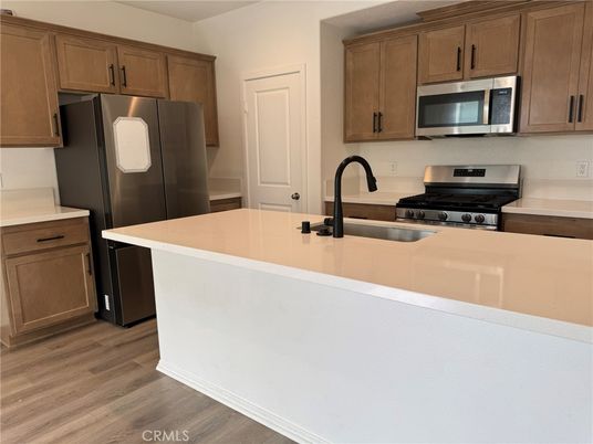 Interior, Kitchen, Stainless Steel Appliances, Wood Texture Flooring