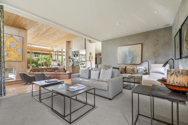Interior, Living room, Recessed Lighting, Wooden Ceilings