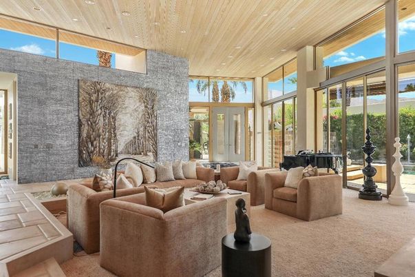 Interior, Living room, Piano, Recessed Lighting, Sun Room, Wooden Ceilings