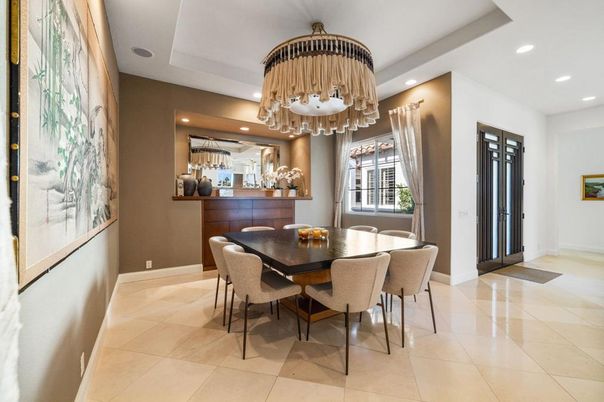 Chandelier, Dining room, Interior, Recessed Lighting