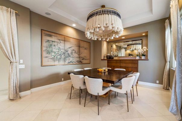 Chandelier, Dining room, Interior, Recessed Lighting
