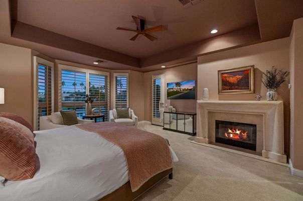 Bedroom, Fireplace, Interior, Recessed Lighting