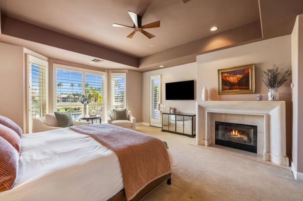 Bedroom, Fireplace, Interior, Recessed Lighting
