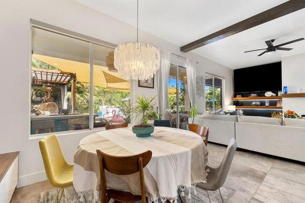 Chandelier, Dining room, Interior, Living room, Wooden Beams