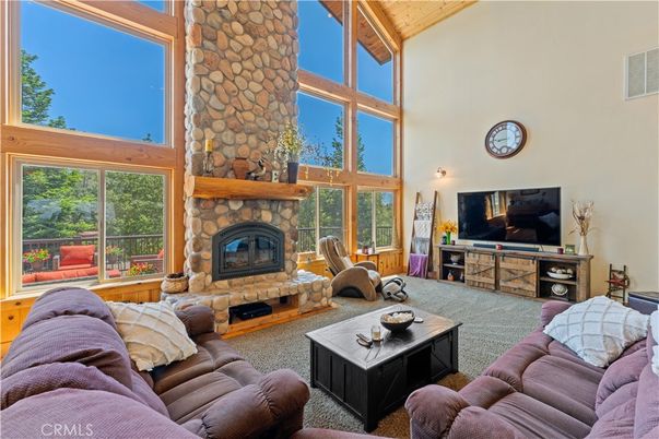 Fireplace, Interior, Living room, Stone Walls