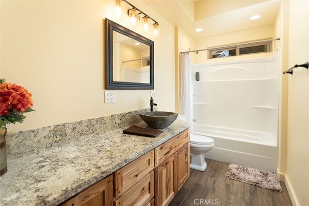 Bathroom, Interior, Recessed Lighting, Wood Texture Flooring