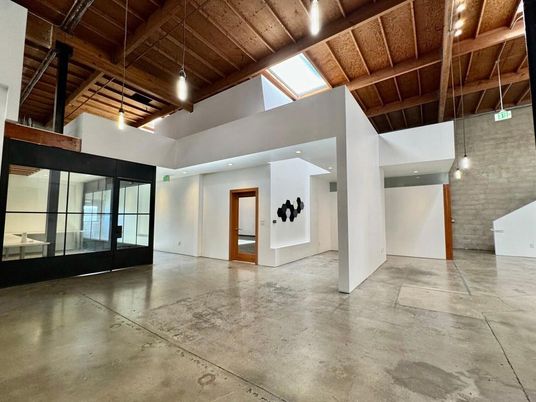 Empty room, Interior, Pendant Lights, Stone Walls, Wooden Beams, Wooden Ceilings