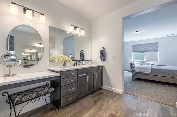 Bathroom, Bedroom, Dual Sink Vanities, Interior, Wood Texture Flooring