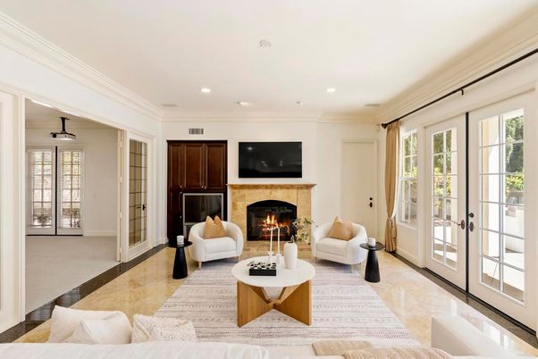 Fireplace, Interior, Living room, Recessed Lighting