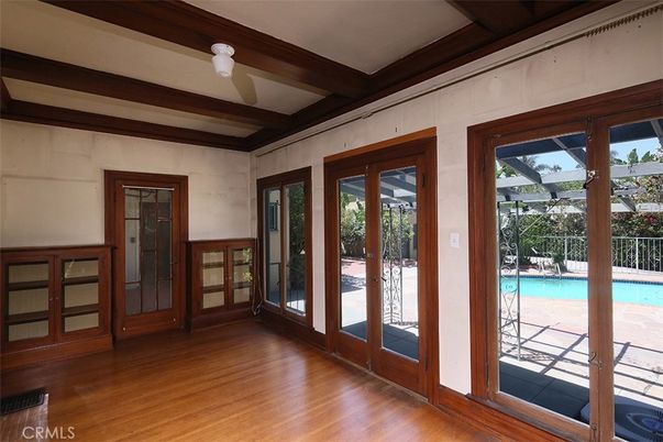 Empty room, Interior, Pool, Wood Texture Flooring