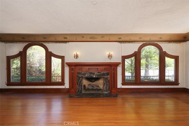 Empty room, Fireplace, Interior, Wood Texture Flooring
