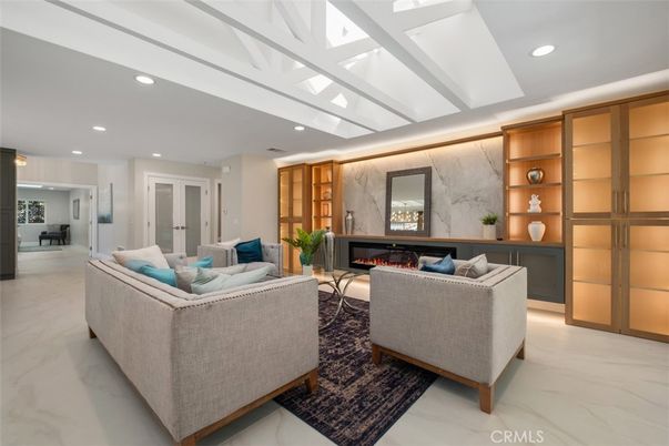 Fireplace, Interior, Living room, Marble, Marble Walls, Recessed Lighting