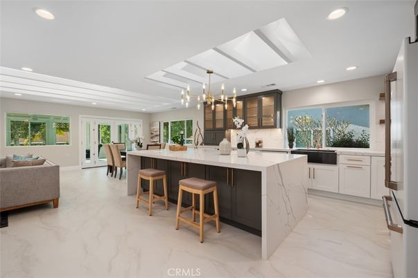 Interior, Kitchen, Marble, Pendant Lights, Recessed Lighting