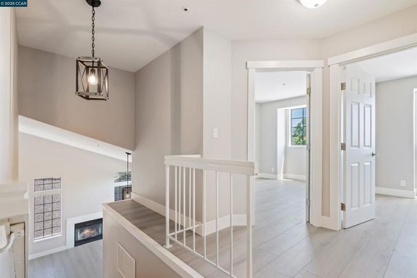 Fireplace, Interior, Pendant Lights, Wood Texture Flooring