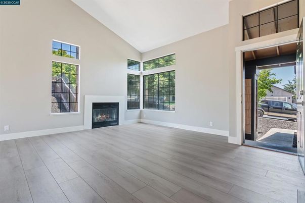 Empty room, Fireplace, Interior, Wood Texture Flooring