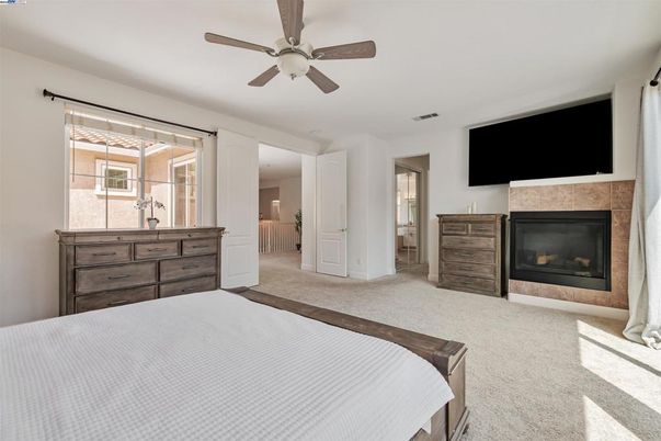 Bedroom, Fireplace, Interior