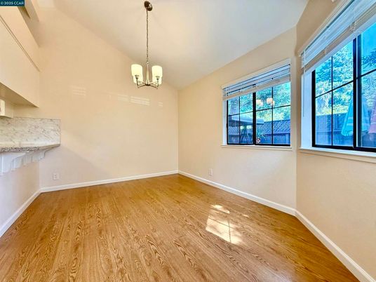Empty room, Interior, Pendant Lights, Wood Texture Flooring