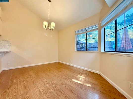 Empty room, Interior, Pendant Lights, Wood Texture Flooring