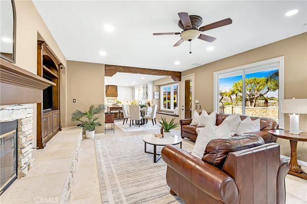 Dining room, Fireplace, Interior, Kitchen, Living room, Recessed Lighting
