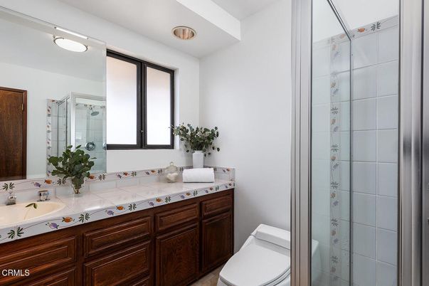 Bathroom, Dual Sink Vanities, Glass Shower, Interior, Tile Countertops