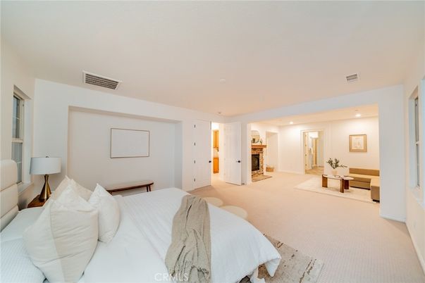 Bedroom, Fireplace, Interior, Recessed Lighting
