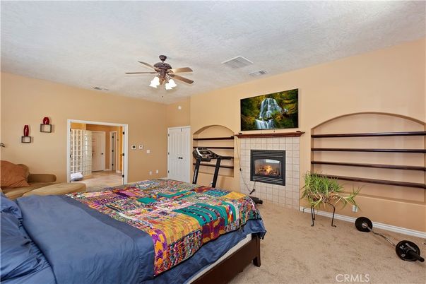 Bedroom, Fireplace, Interior